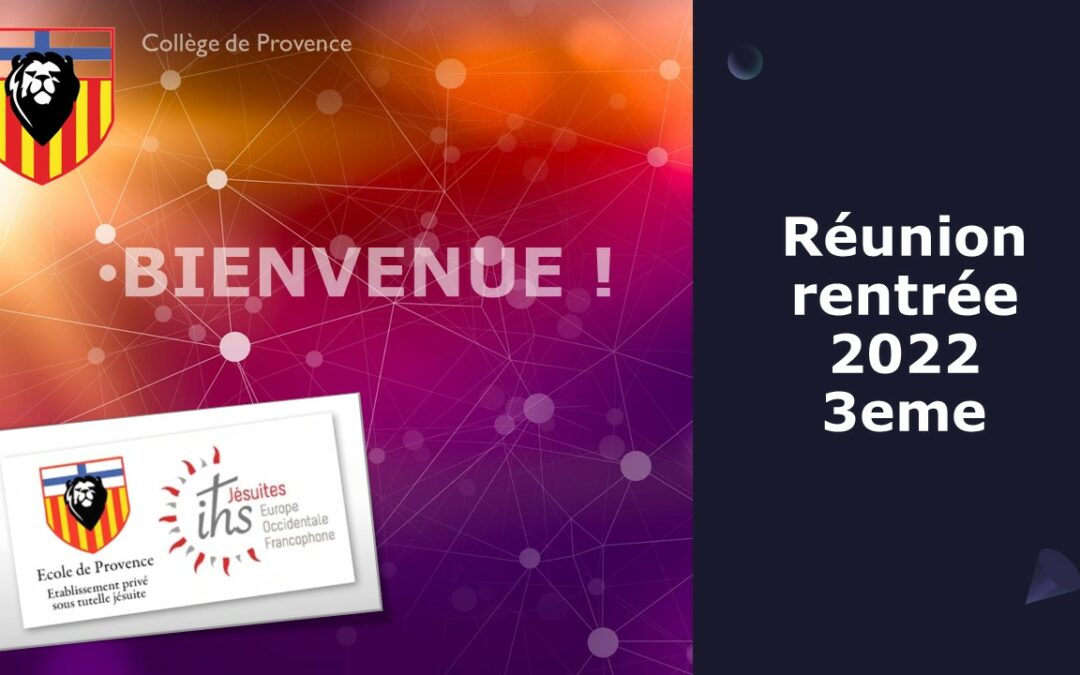 Compte rendu de la réunion rentrée Collège 3ème