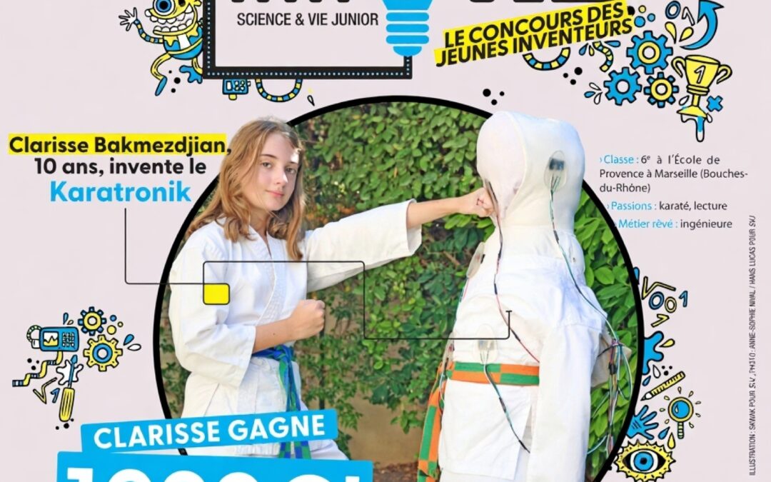 Clarisse BAKMEZDJIAN (6e4) lauréate du concours INNOVEZ de Science et Vie Junior